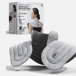 Sharper Image Heated Weighted Neck and Shoulder Wrap - Hot and Cold Comfort 