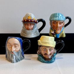 4 Peter Jackson By Royal Doulton Toby Mini Mugs Sherlock Robin Hood Merlin Henry