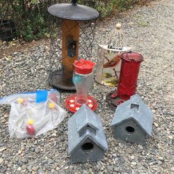 Lot of 10 Feeders or Garden Display for Birds and Hummingbirds