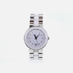 Like New White Movado Cerena Stainless Steel Ceramic Watch / Women’s / Diamond Markers 
