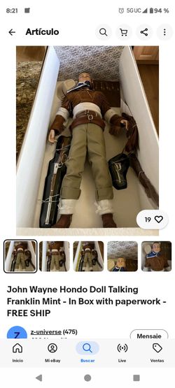 John Wayne Hondo Doll talking Franklin Mint