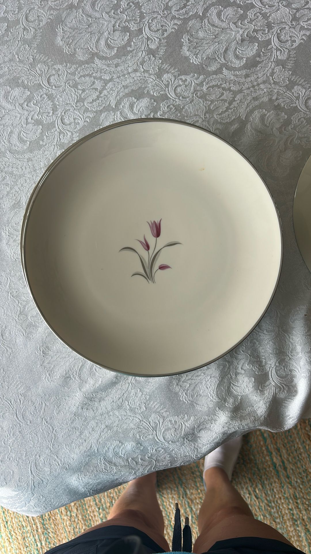 6 Dinner Plates Francesca Fine China Made In California Carmel Pattern 10 1/2