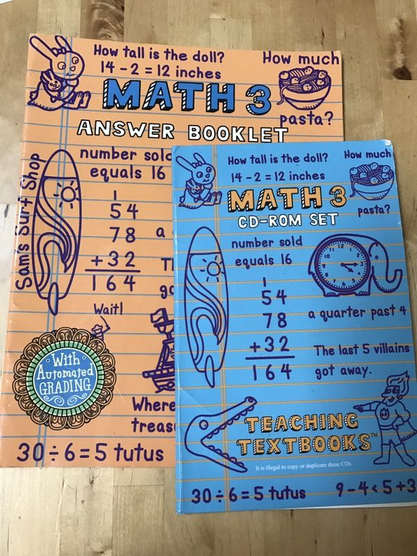 Teaching Textbooks Math 3 dvds and answer booklet. Homeschool curricula