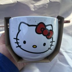 Hello Kitty Bowl W/ Chopsticks