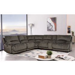 Redding 6-Piece Fabric Power Reclining Sectional with Power Headrest $1100/6pcs