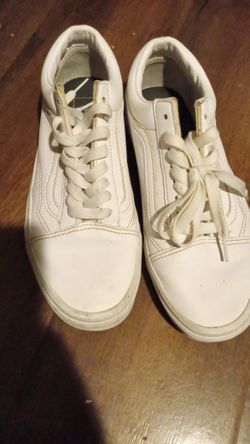 Vans White Leather Mens Size 7 