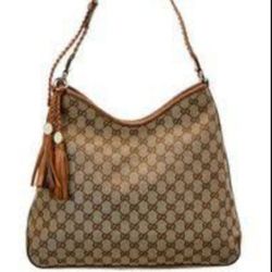 Gucci Beige/Tan GG Canvas and Leather Medium Marrakech Hobo
