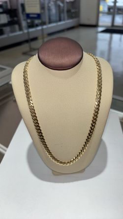 14K Solid Gold Cuban Curb Necklace