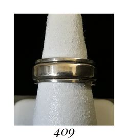 Size 9 Solid Sterling Silver Spinner Ring, Made in Mexico