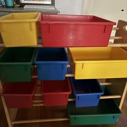 Kids Toy Storage And Organization Unit, Kids Basketball Hoop and Doll House 