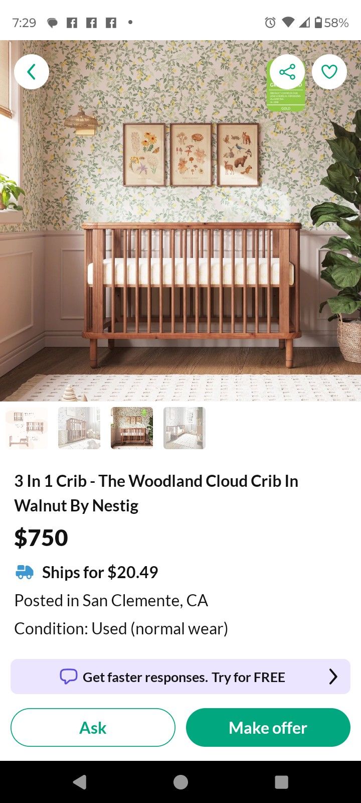 Nestig Convertible Crib