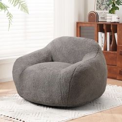 Beanbag Chair, Big Bean Bag Chair with Filler, Living Room Bean Bag Chair for Adult, Large Beanbag Chair for Adults with Filling (Teddy Fabric 