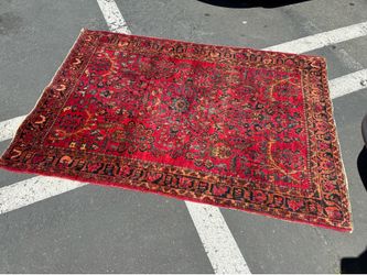 Vintage Old Small 3 by 5’ Red Persian Oriental Rug