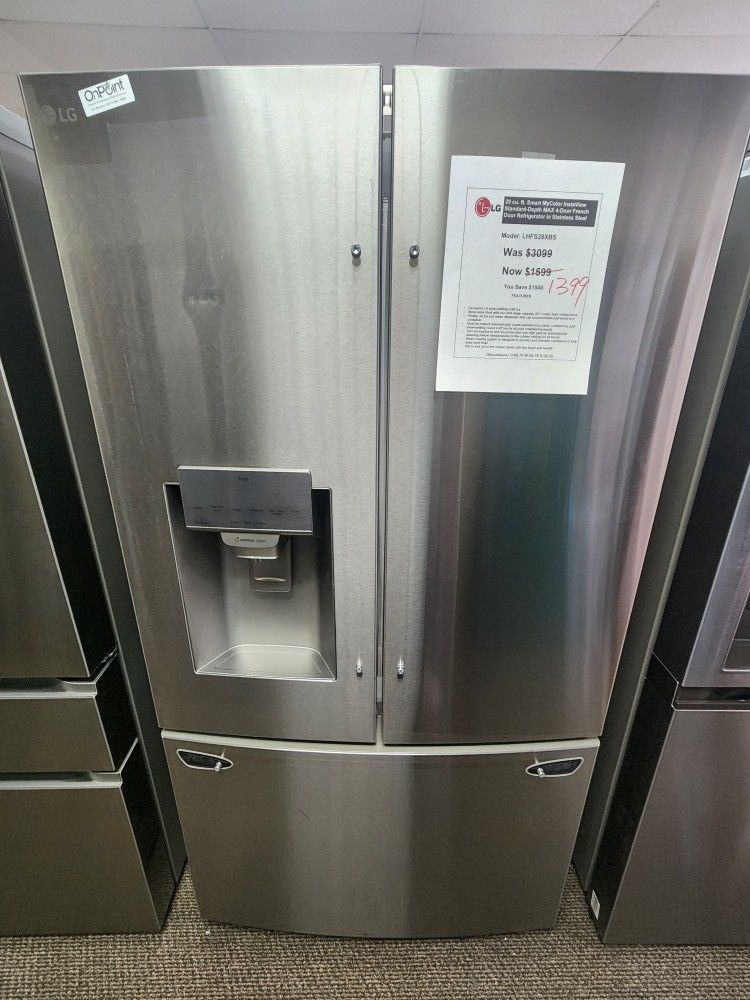 29 cu. ft. Smart MyColor InstaView Standard-Depth MAX 4-Door French Door Refrigerator in Stainless Steel