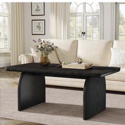 Rectangle Coffee Table, 47-Inch Wood Rectangular Living Room Table, Farmhouse 