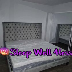 NEW KING SIZE BED FRAME AND MATTRESS