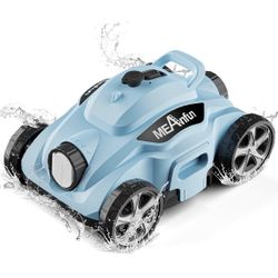 MEANFUN 2024 New Cordless Robotic Pool Vacuum Cleaner 110 Mins 1076 Sq Ft 5800ma