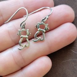 Sterling Cat Earrings 