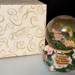 Musical waterglobe with hummingbird and flowers  AVAILABLE Now 2024