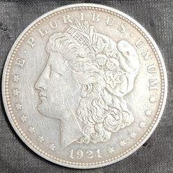 1921 D Morgan Dollar  Fine 90% Silver $1 US Coin Collectible