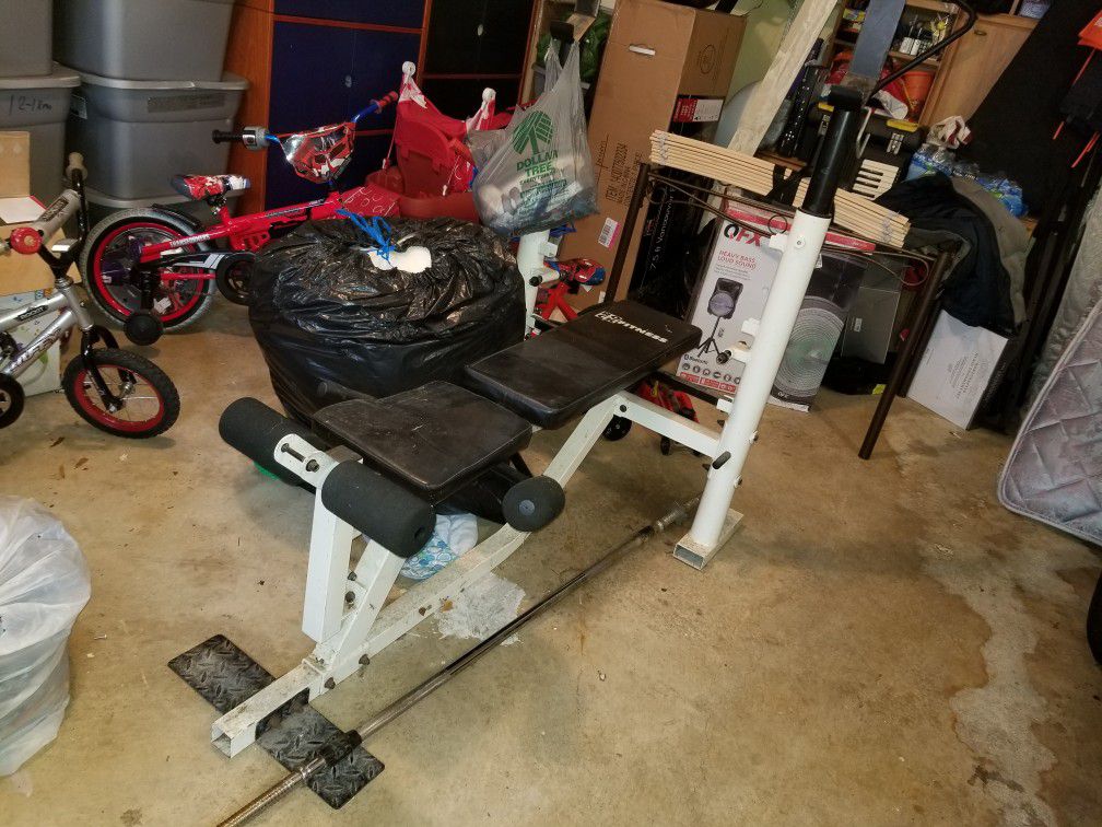 Rock Fitness Bench and lifting bar
