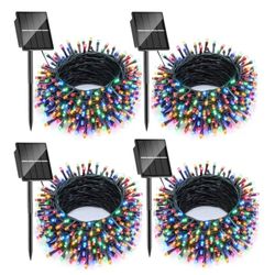4 Pack Solar Christmas Lights Outdoor,Total 146Ft 400 LED Solar String Lights Outdoor with 8 Modes,Waterproof Multicolor Fairy Light for Outside Garde