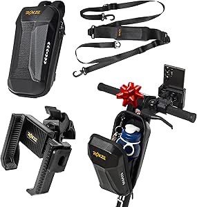 E-Scooter Kit: 3L Waterproof EVA Hard Shell Storage Bag, Scooter Phone Holder