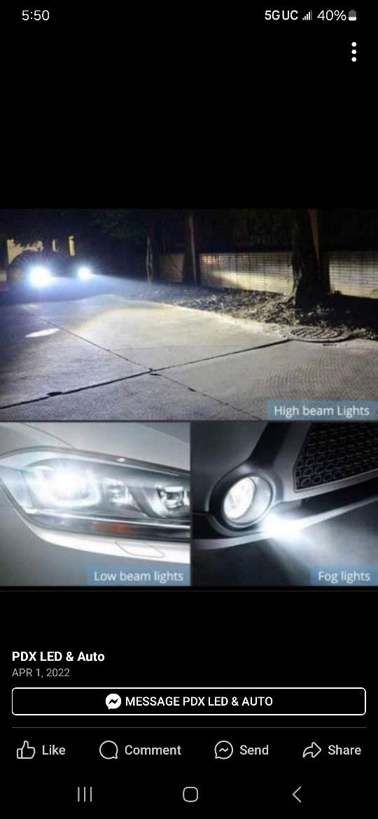 LED Headlight Bulbs Any Make Model Vehicle