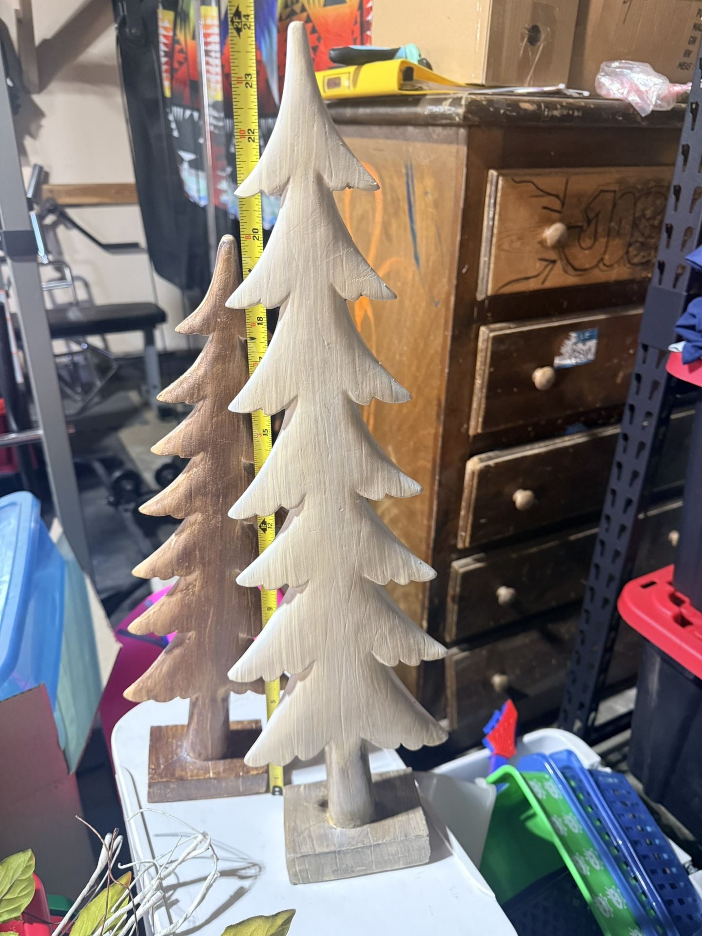 Two Wood Christmas Trees. Sizing Is In Photos $10 Each Or Both For $15