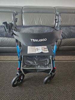 Walker with Seat,Foldable Rollator Walker,10" Wheels,Height Adjustable,Removable Back Support, 300 lbs