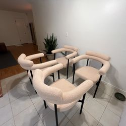 Boucle Dining Chairs (4)