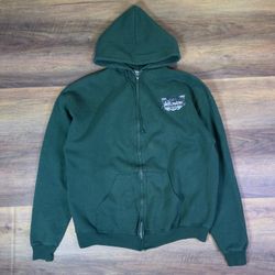 Y2K Jerzees Sturgis Rally 2008 Full Zip Hoodie Green Biker