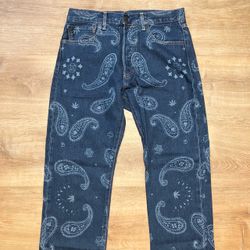 Levi x Snoop Dogg Jeans Lot 420 Unreleased Paisley Bandana Mens 32x32 AUTHENTIC
