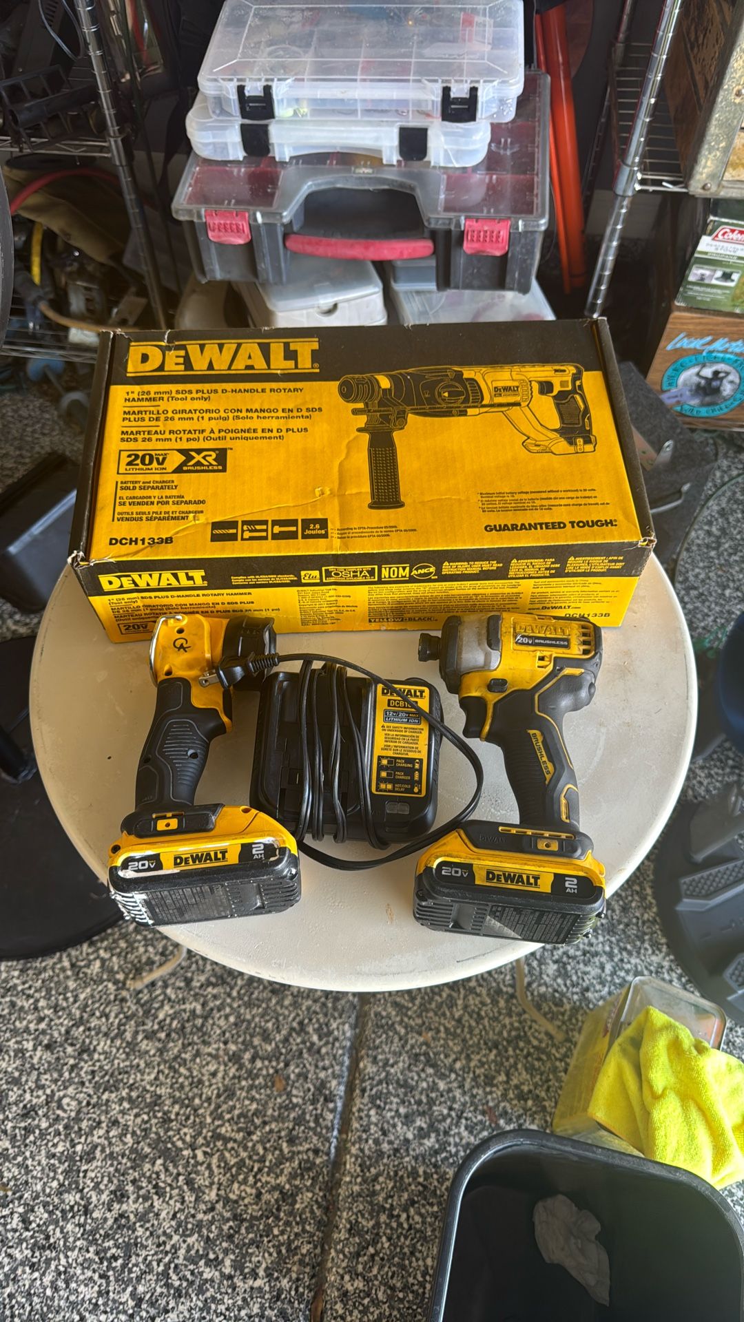 dewalt tools lamp rotary hammer and inpact driver