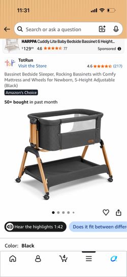 TotRun Bassinet Bedside Sleeper with Wheels
