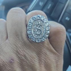 925 100% Silver Diamond Ring Size 11.