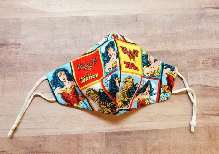 Wonder Woman Face Mask Ears Loops