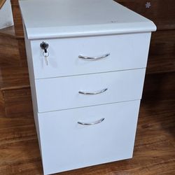 Office File Cabinet 3 Drawing Chest with Rolling Caster, Mobile Pedestal Cabinet