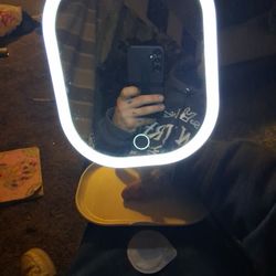 Light Up Mirror And tray Stand