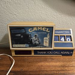 Rare Vintage 1981 Camel Lighted Sign Digital Clock Store Display WORKS (AS-IS PLEASE READ)