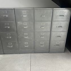 Refinished 4 Drawer Metal Filing Cabinet 