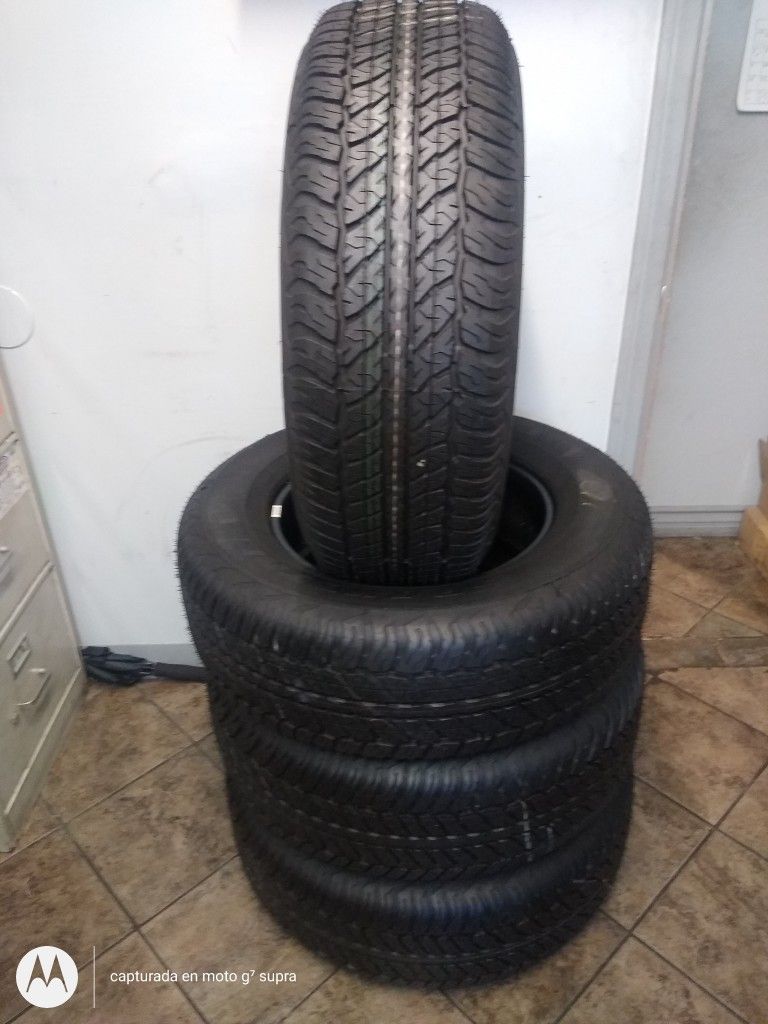 set Of Four Dunlop 265/65/17 Semi New 95% Tread Life $199 Price Include Professional Installation And Tax.