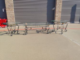Glass Coffee Table Set 