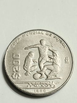 1986 Mexico Copa Mundial De Futbol Coin / Moneda Del Mundial