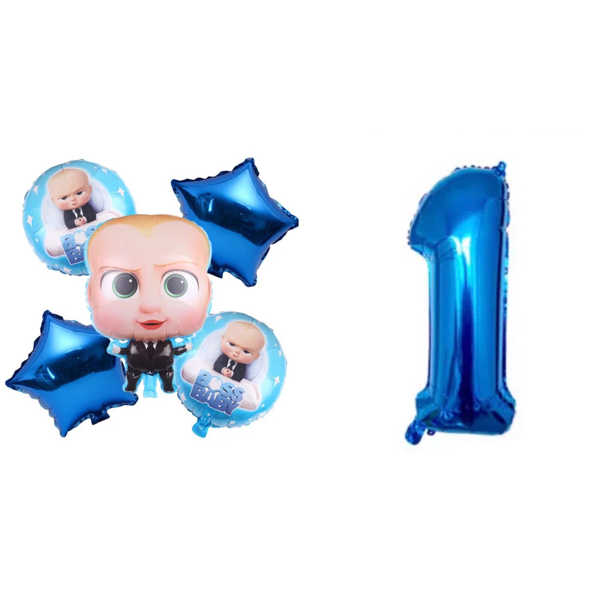 Boss Baby Theme Foil Balloons 6pcs Set.