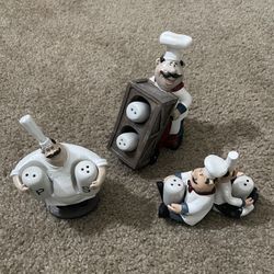 🔲. CHEF COOK SALT AND PEPPER SHAKERS Are