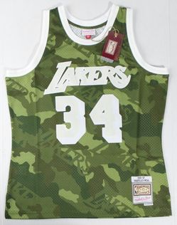 NEW Mitchell & Ness Los Angeles Lakers Shaquille O'Neal Ghost Camo Jersey Size L