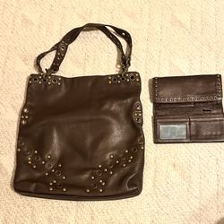 Leather Shoulder Bag With Matching Billfold