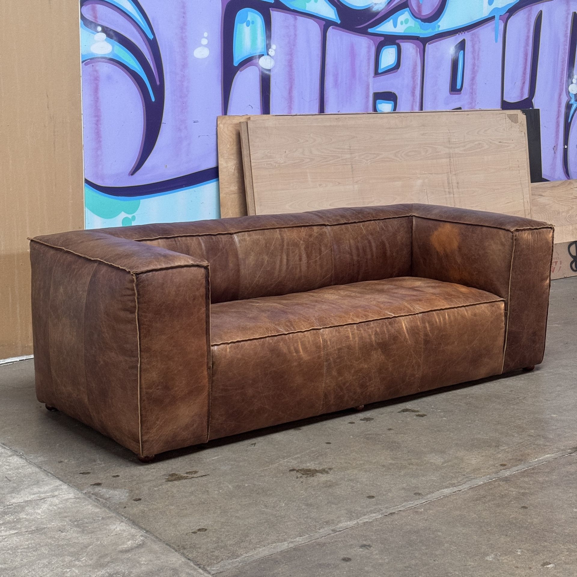 Beautiful Leather Couch Sofa RH Alike
