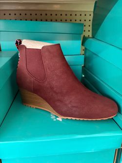 Burgundy Wedge Chelsea Ankle Boot